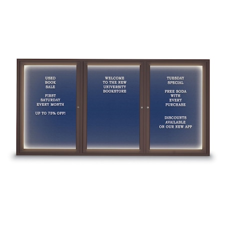 UNITED VISUAL PRODUCTS Indoor Enclosed Combo Board, 42"x32", Black Frame/Burgundy & Ultramarine UVCB4232B-BURGUN-ULTMAR